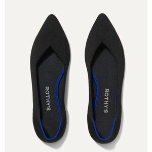 New Rothy’s Women’s The Point Flats In Black Solid Size 10.5 W